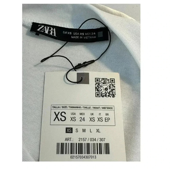 NEW ZARA Women’s XS SATIN-FINISH CONTRAST DRESS - Picture 5 of 8